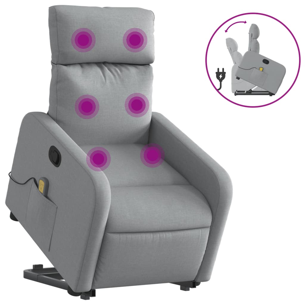 Fauteuil de massage inclinable Gris clair Tissu - XIOS