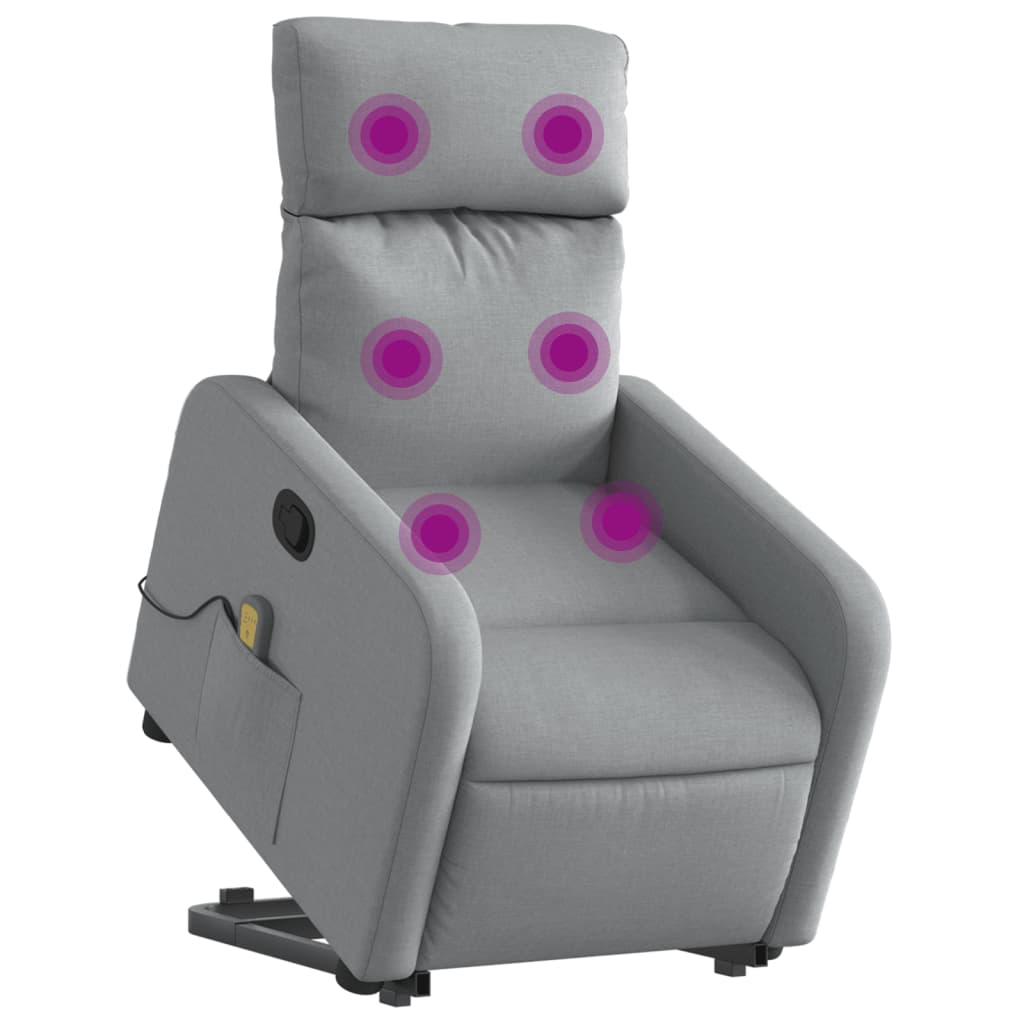 Fauteuil de massage inclinable Gris clair Tissu
