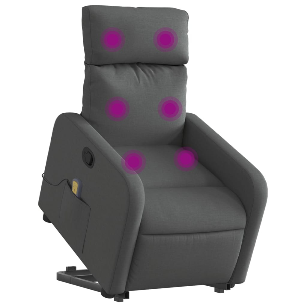 Fauteuil de massage inclinable Gris foncé Tissu - XIOS
