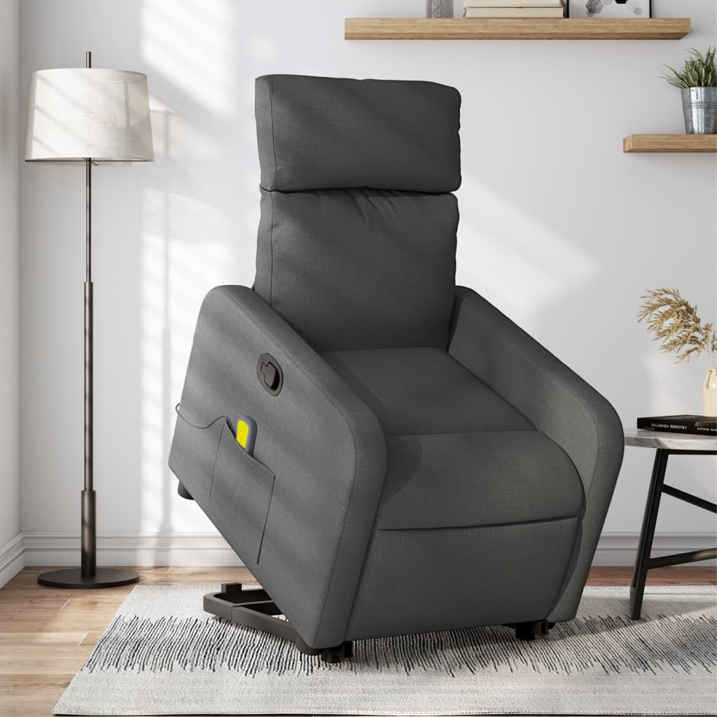 Fauteuil de massage inclinable Gris foncé Tissu - XIOS
