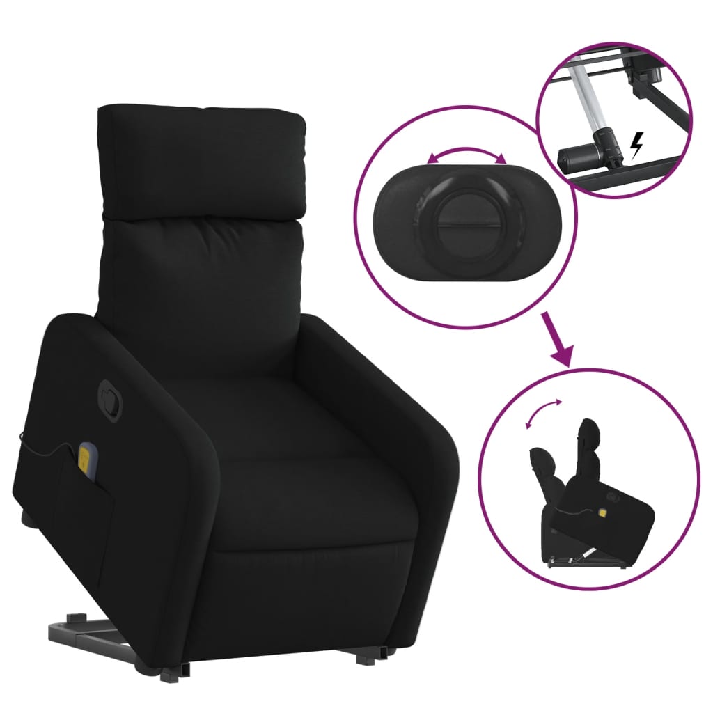 Fauteuil de massage inclinable Noir Tissu - XIOS