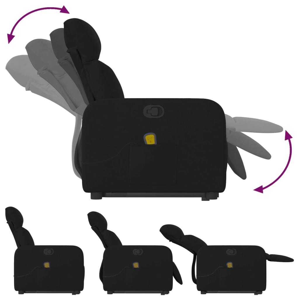 Fauteuil de massage inclinable Noir Tissu - XIOS