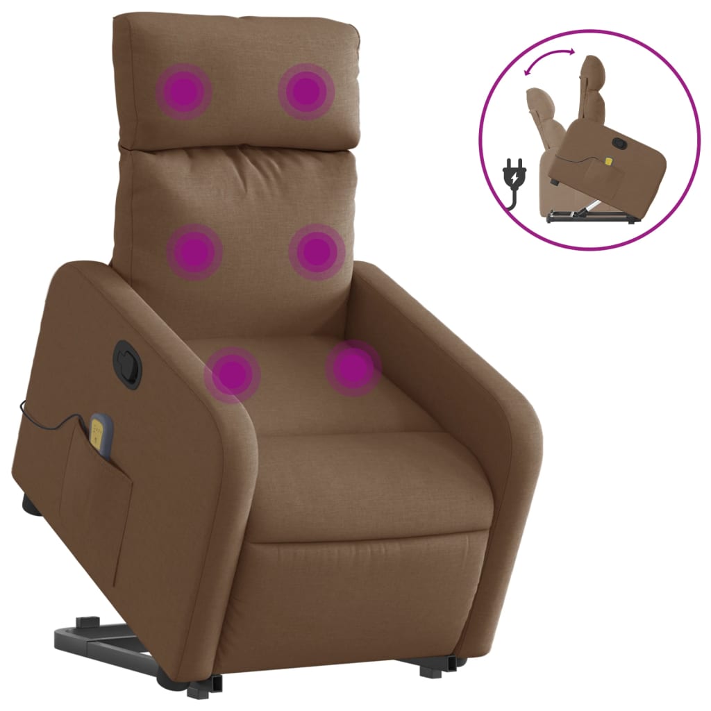 Fauteuil de massage inclinable Marron Tissu - XIOS