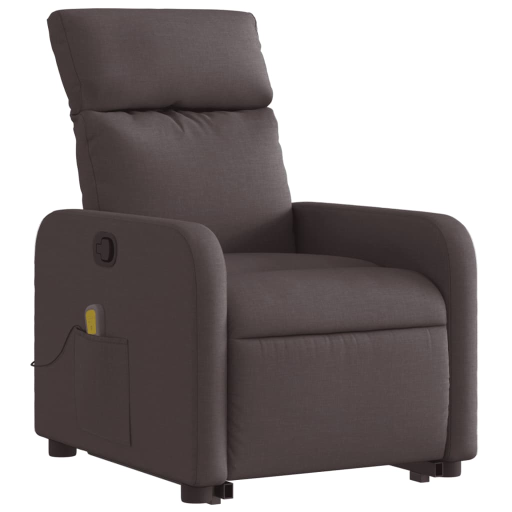 Fauteuil inclinable de massage Marron foncé Tissu - XIOS