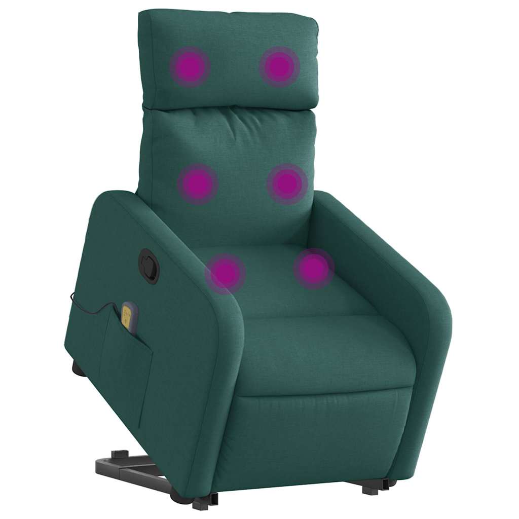 Fauteuil inclinable de massage Vert foncé Tissu - XIOS