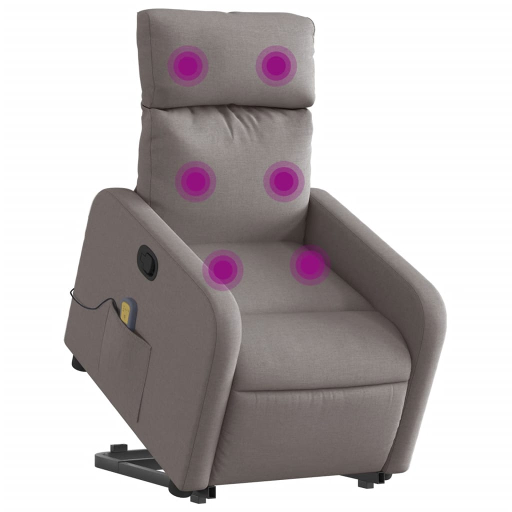 Fauteuil inclinable de massage Taupe Tissu - XIOS