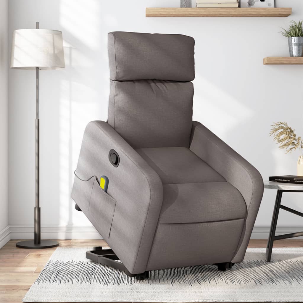 Fauteuil inclinable de massage Taupe Tissu - XIOS