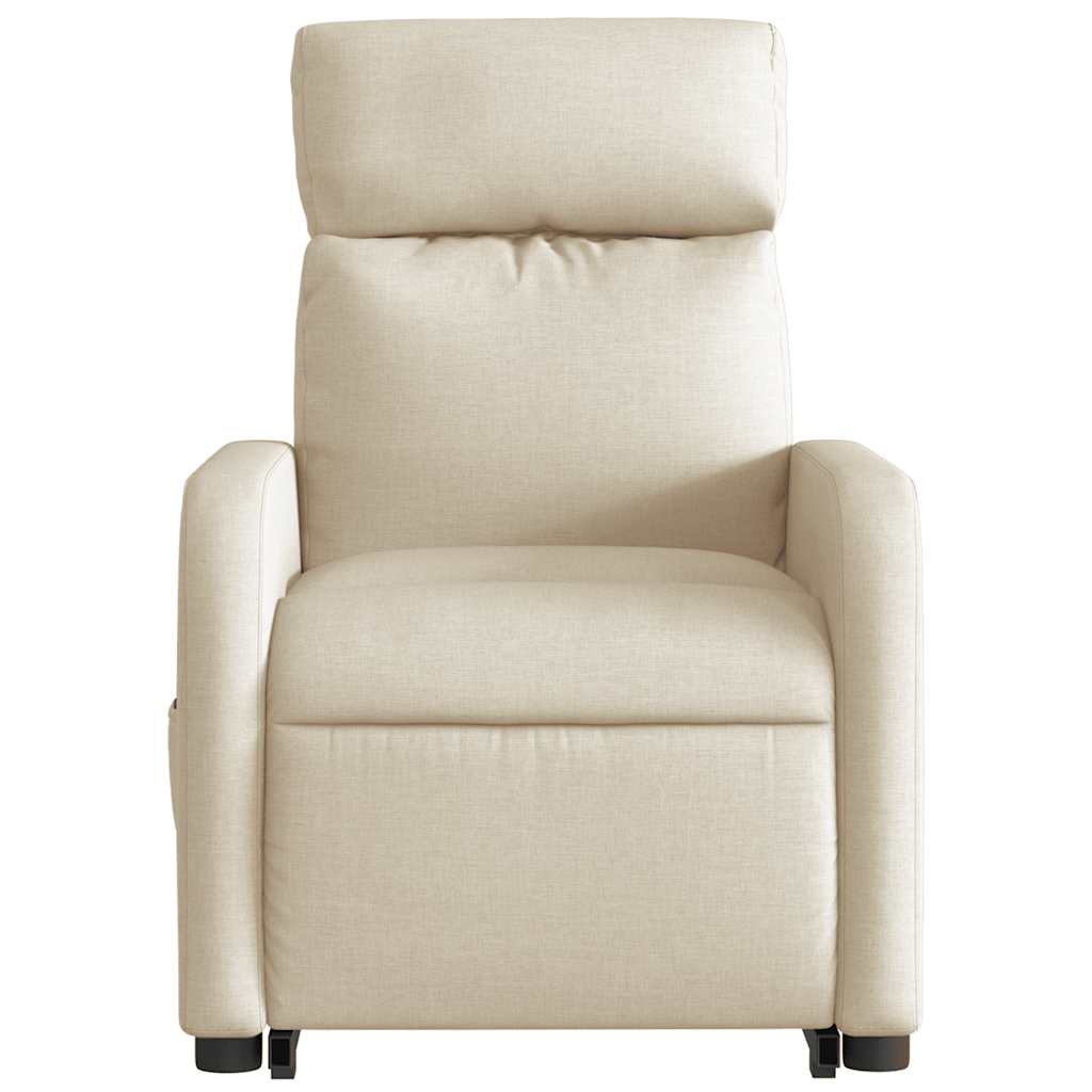 Fauteuil inclinable de massage Crème Tissu
