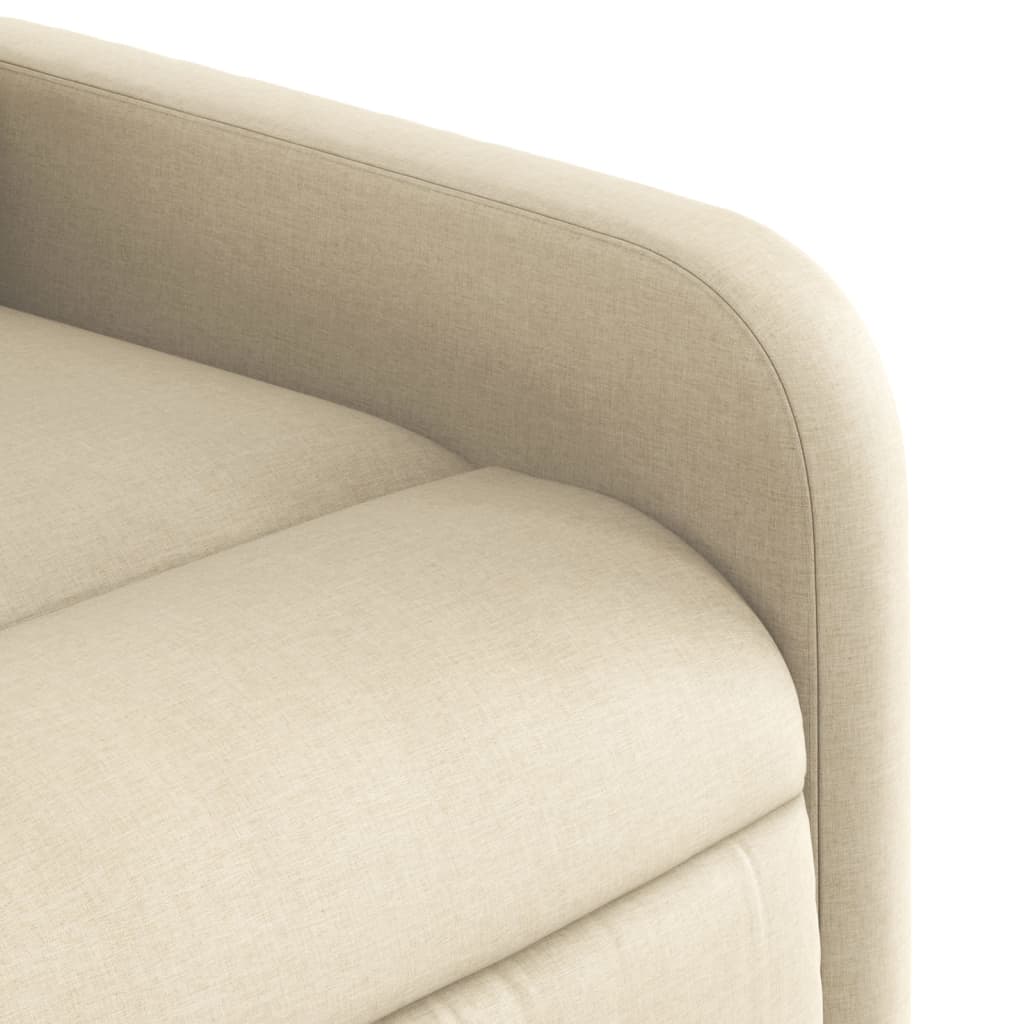 Fauteuil inclinable de massage Crème Tissu