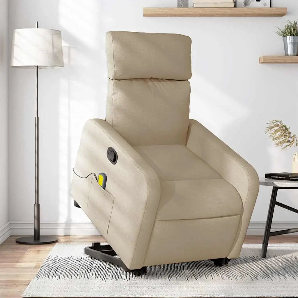 Fauteuil inclinable de massage Crème Tissu - XIOS