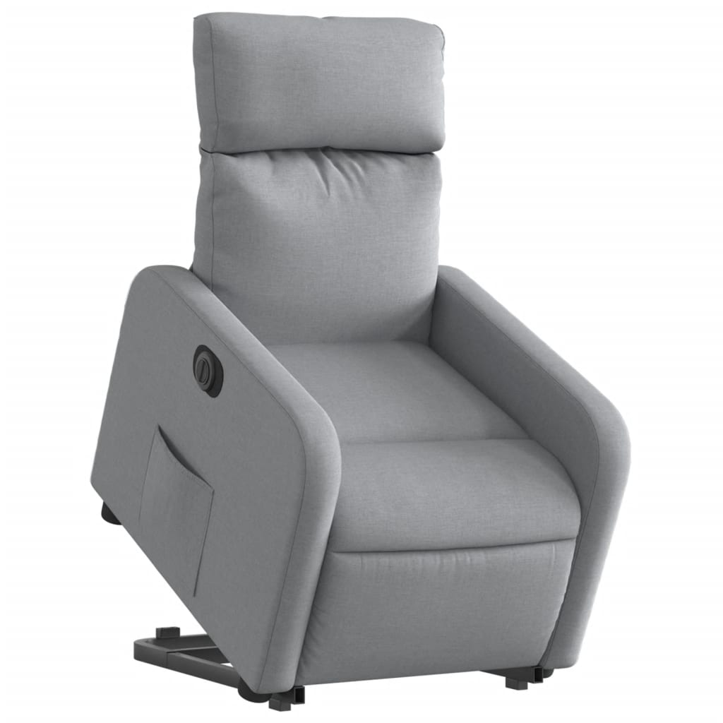 Fauteuil inclinable électrique gris clair tissu - XIOS