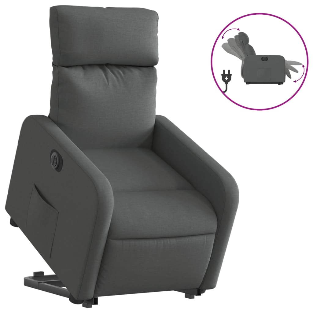 Fauteuil inclinable électrique gris foncé tissu - XIOS