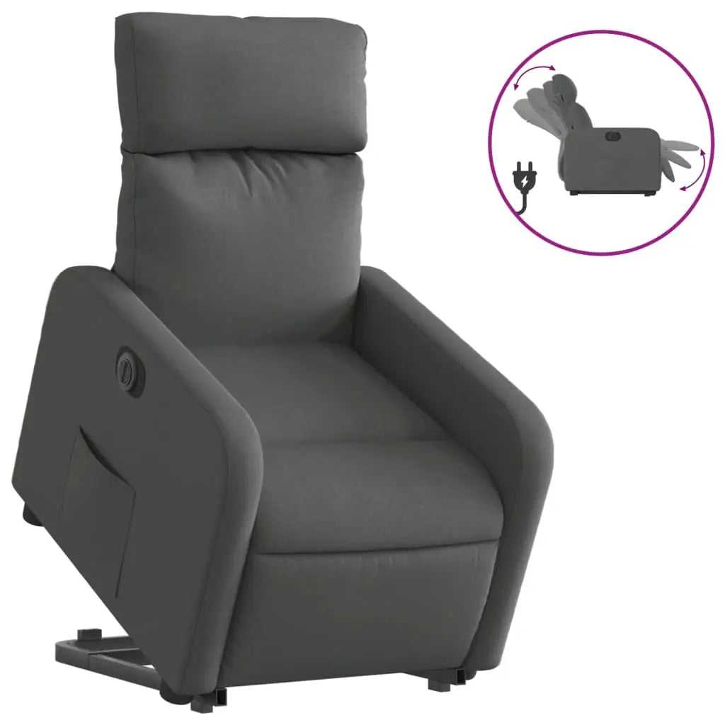 Fauteuil inclinable électrique gris foncé tissu - XIOS