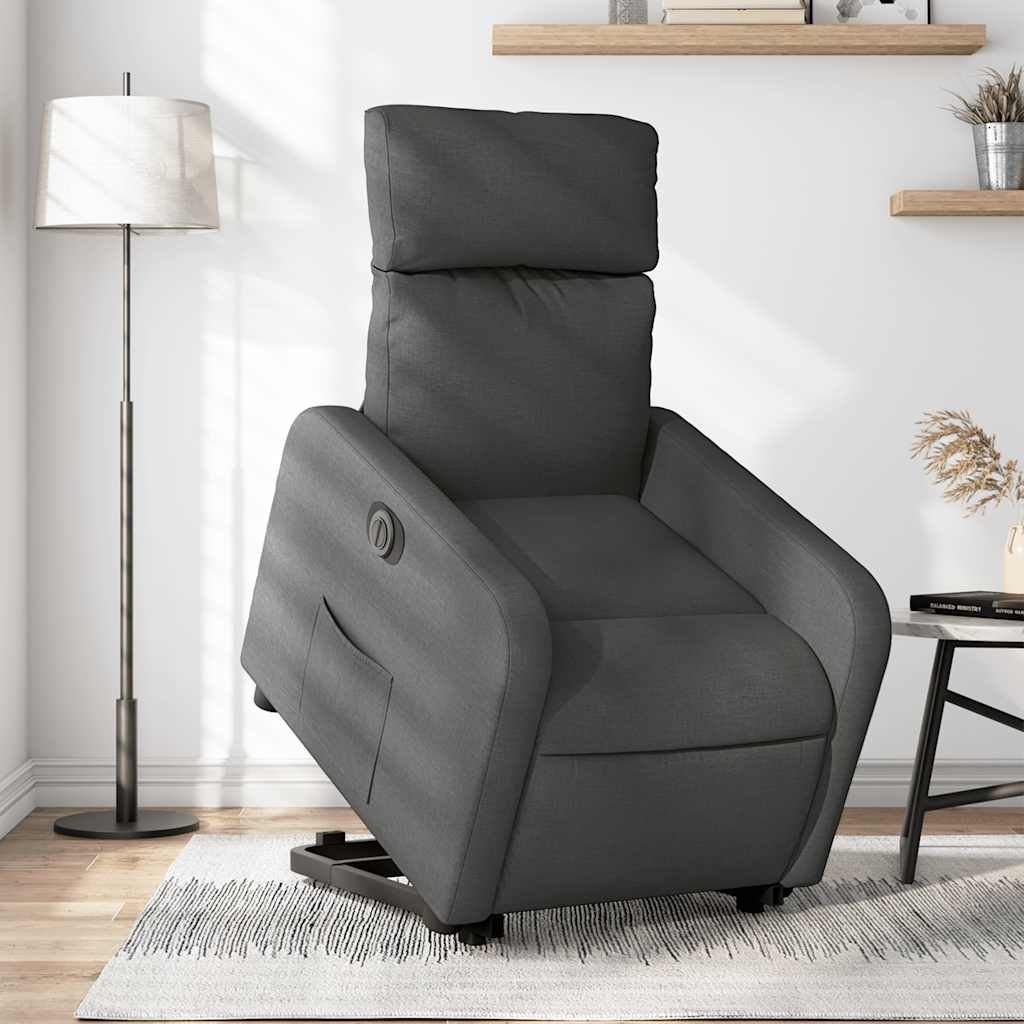 Fauteuil inclinable électrique gris foncé tissu - XIOS