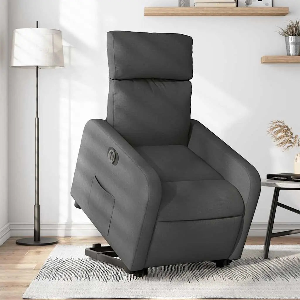 Fauteuil inclinable électrique gris foncé tissu - XIOS
