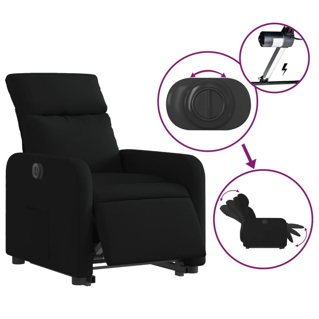 Fauteuil inclinable électrique noir tissu - XIOS