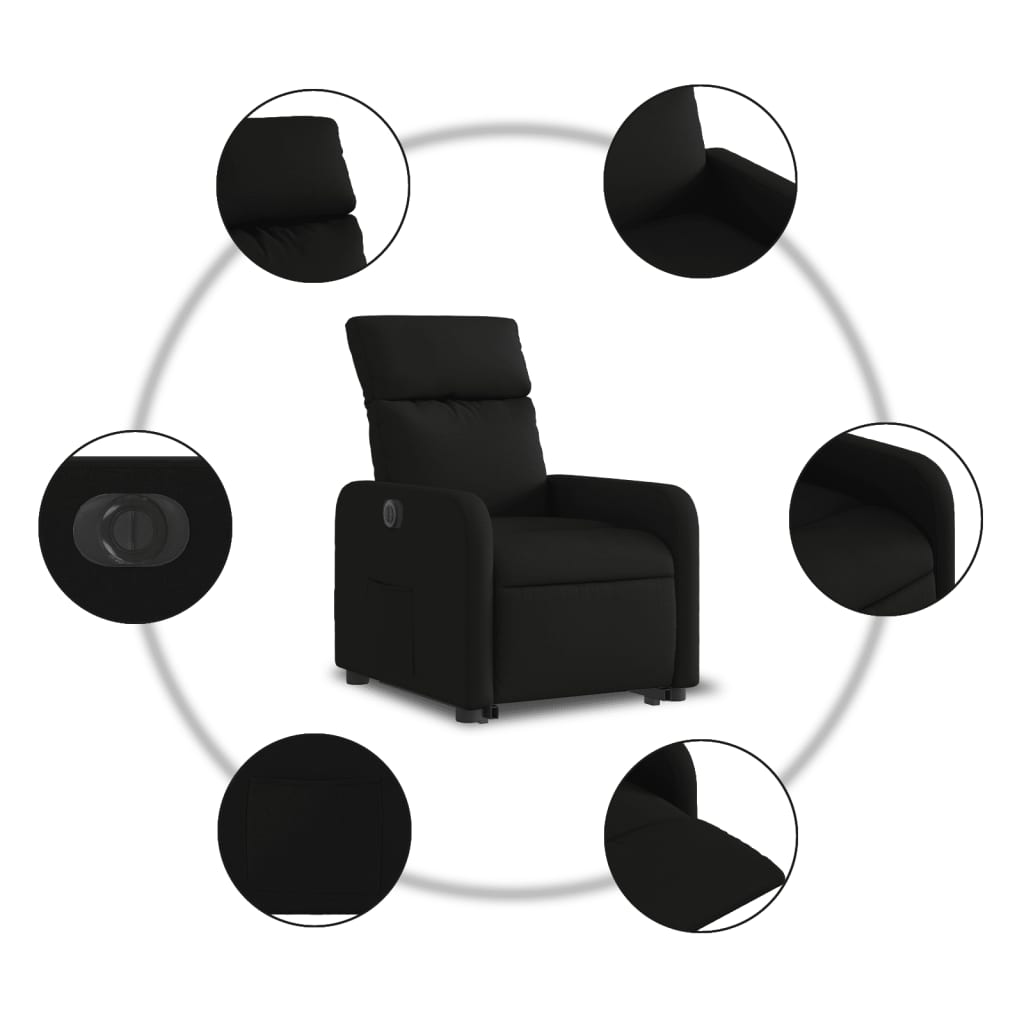 Fauteuil inclinable électrique noir tissu - XIOS