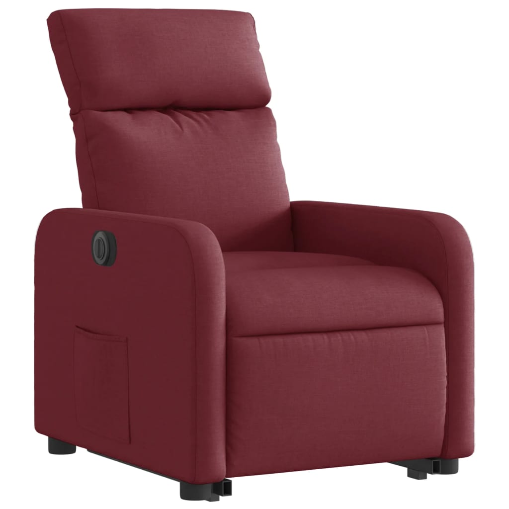 Fauteuil inclinable électrique rouge bordeaux tissu - XIOS