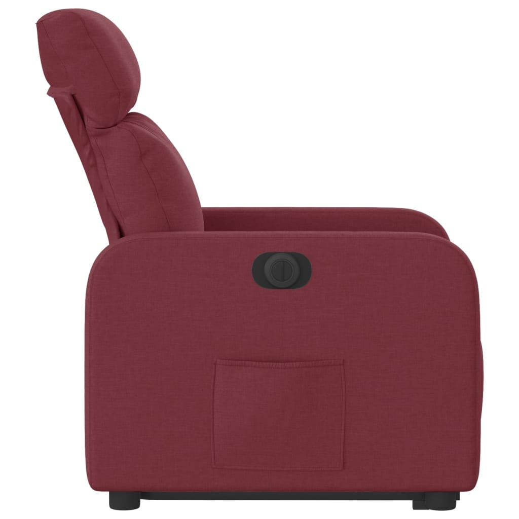 Fauteuil inclinable électrique rouge bordeaux tissu - XIOS