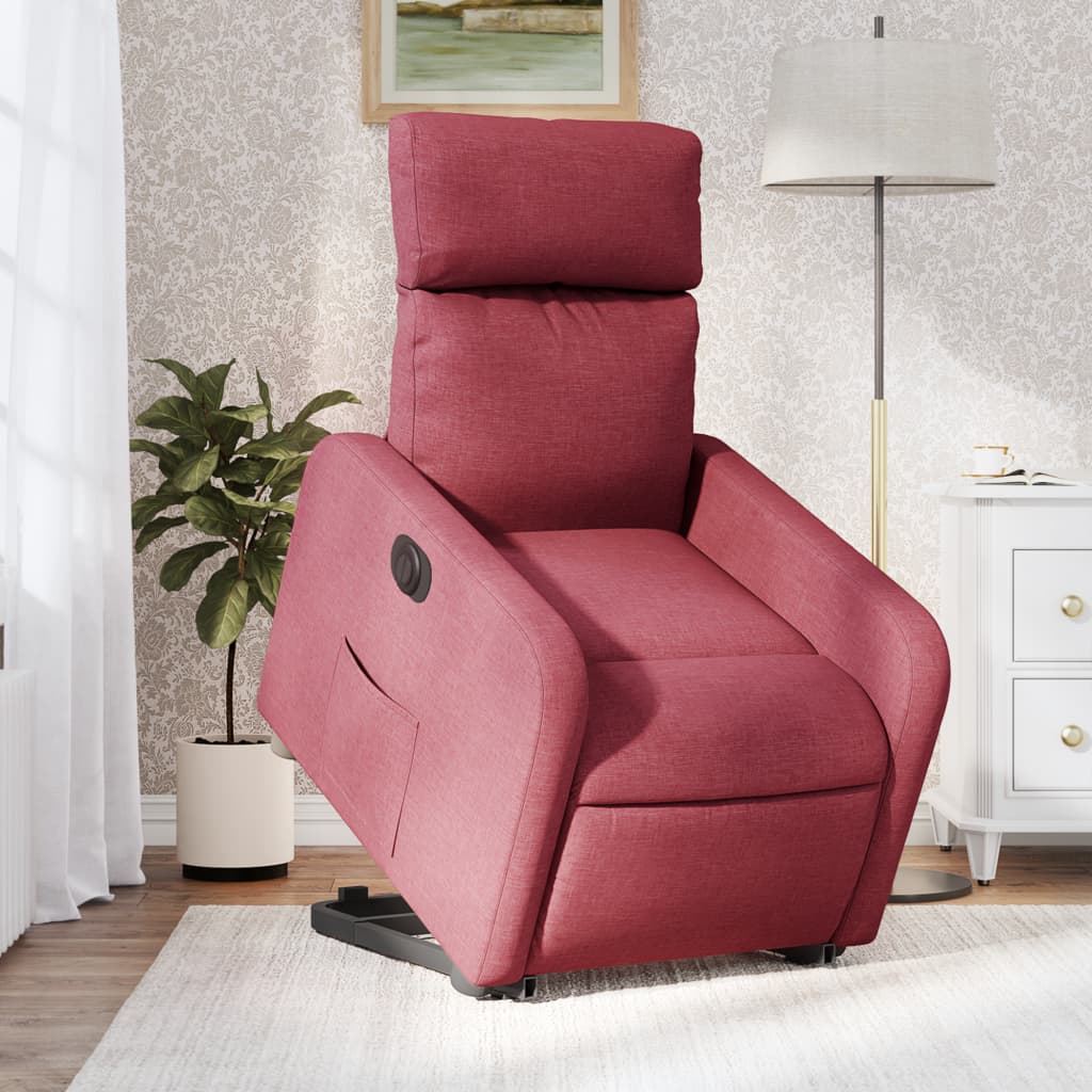 Fauteuil inclinable électrique rouge bordeaux tissu - XIOS