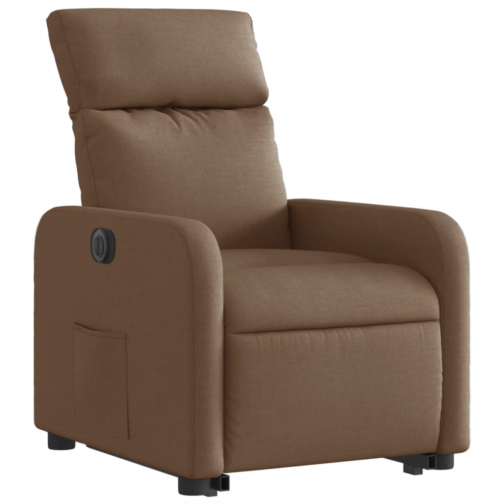 Fauteuil inclinable électrique marron tissu - XIOS