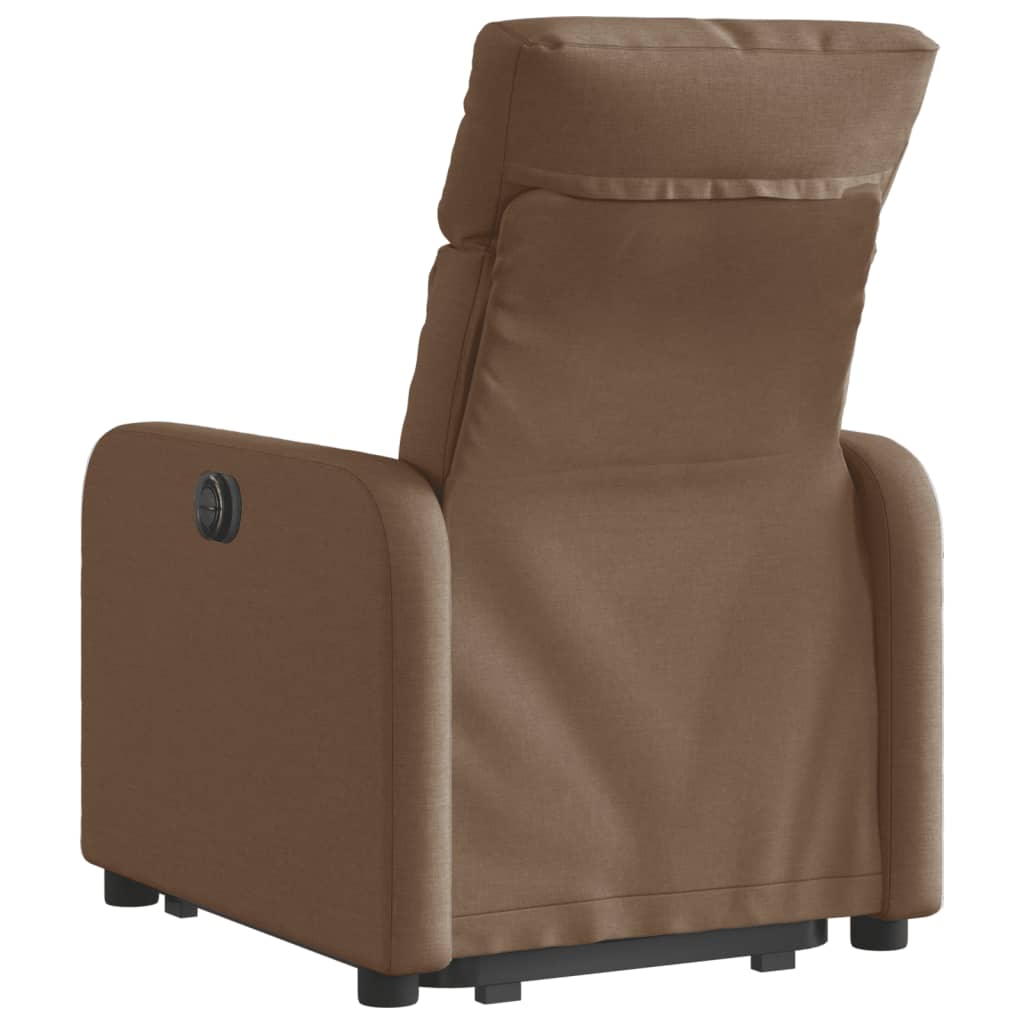Fauteuil inclinable électrique marron tissu