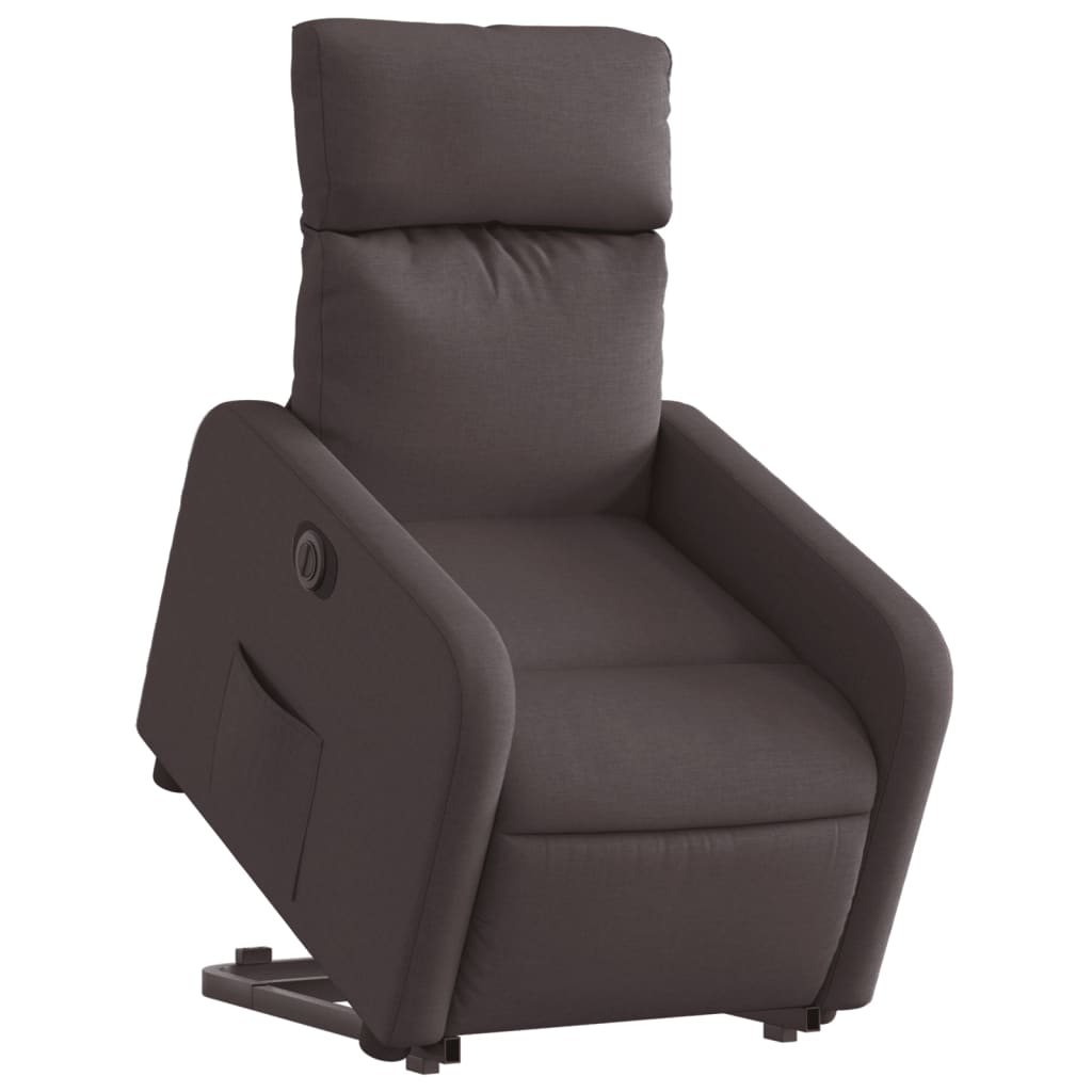 Fauteuil inclinable électrique marron foncé tissu - XIOS