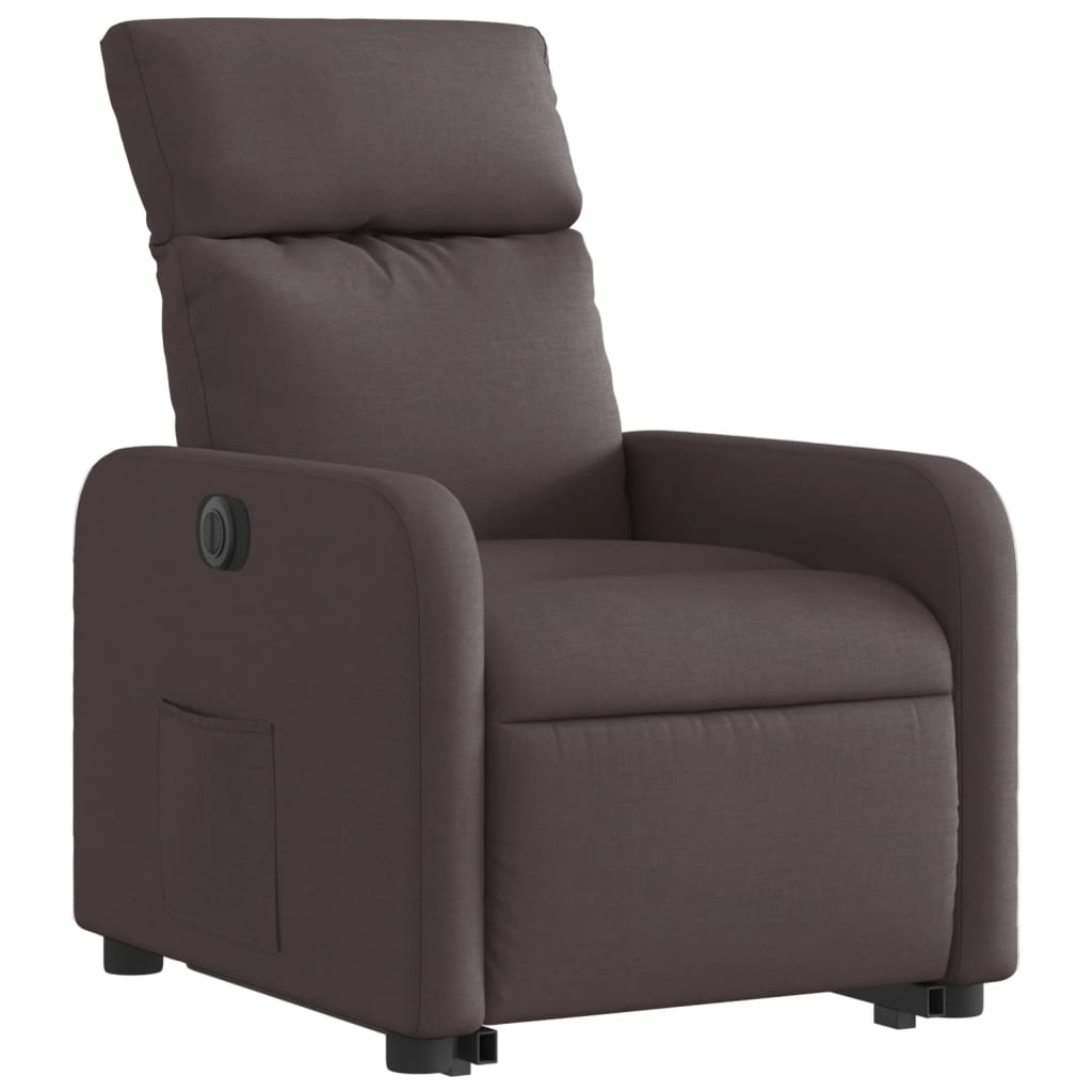 Fauteuil inclinable électrique marron foncé tissu - XIOS