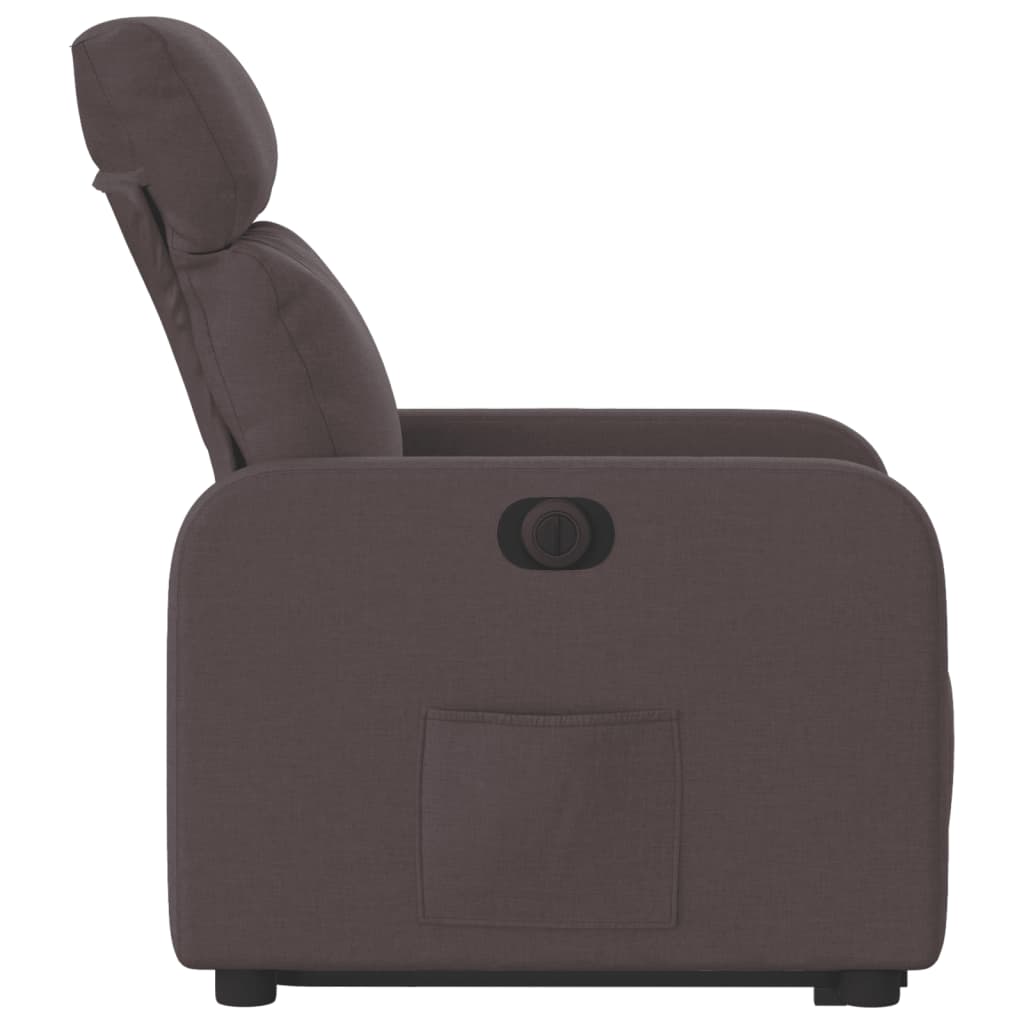 Fauteuil inclinable électrique marron foncé tissu - XIOS
