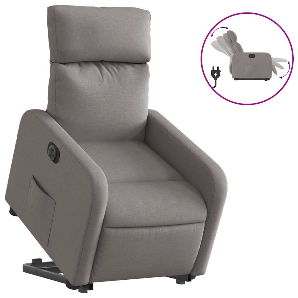 Fauteuil inclinable électrique taupe tissu - XIOS