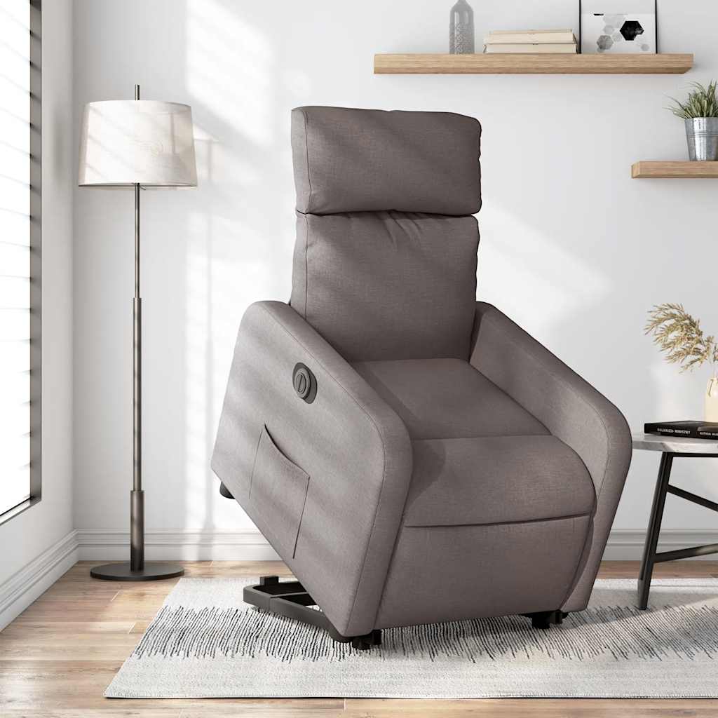 Fauteuil inclinable électrique taupe tissu