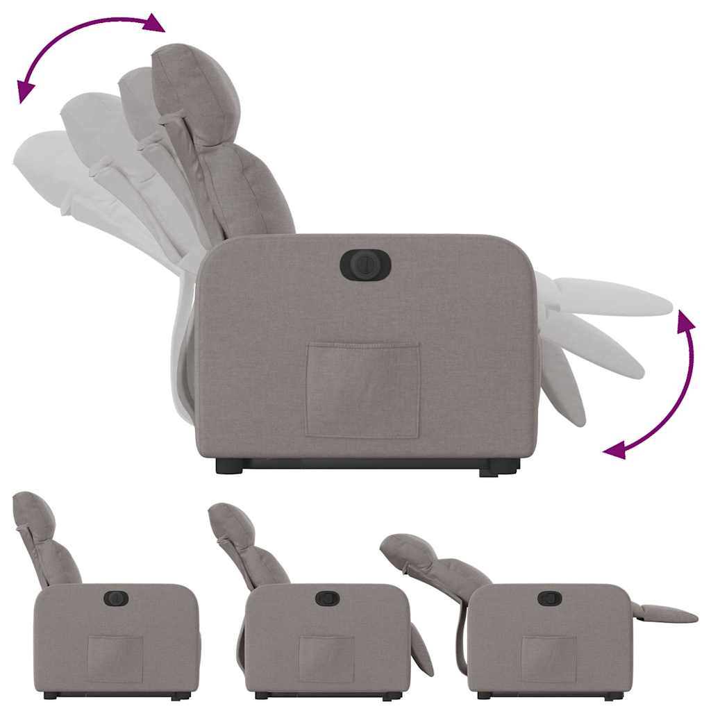 Fauteuil inclinable électrique taupe tissu - XIOS