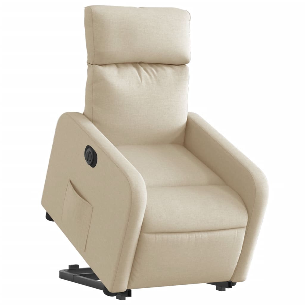 Fauteuil inclinable électrique crème tissu - XIOS