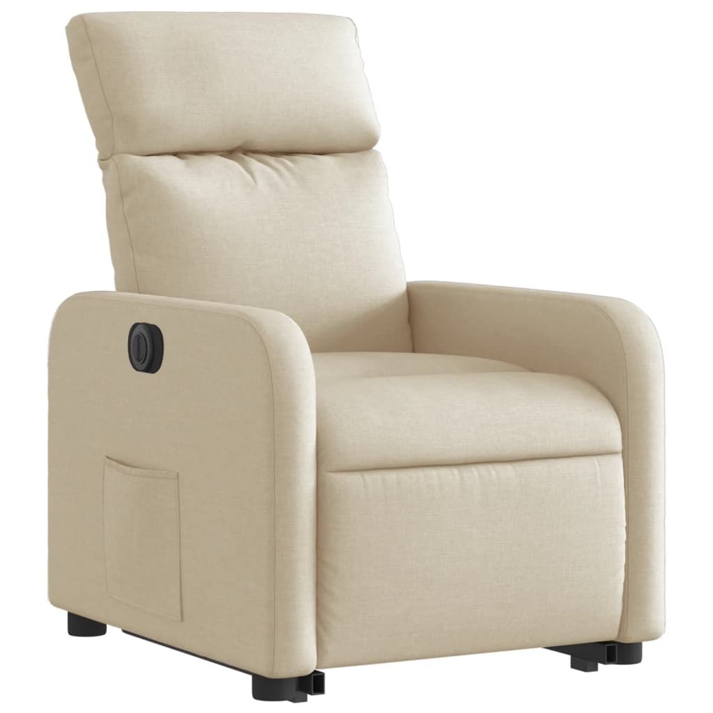 Fauteuil inclinable électrique crème tissu - XIOS