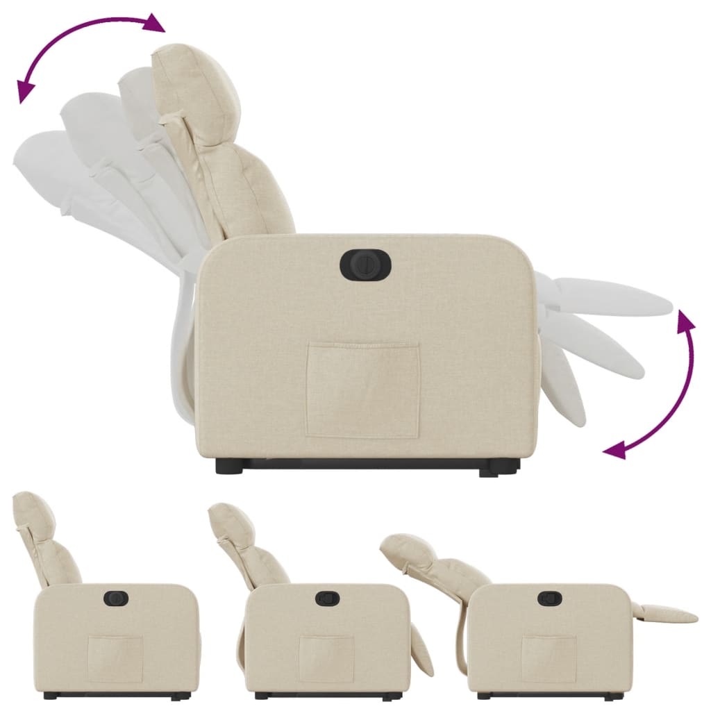 Fauteuil inclinable électrique crème tissu - XIOS