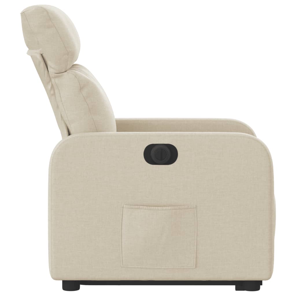 Fauteuil inclinable électrique crème tissu - XIOS