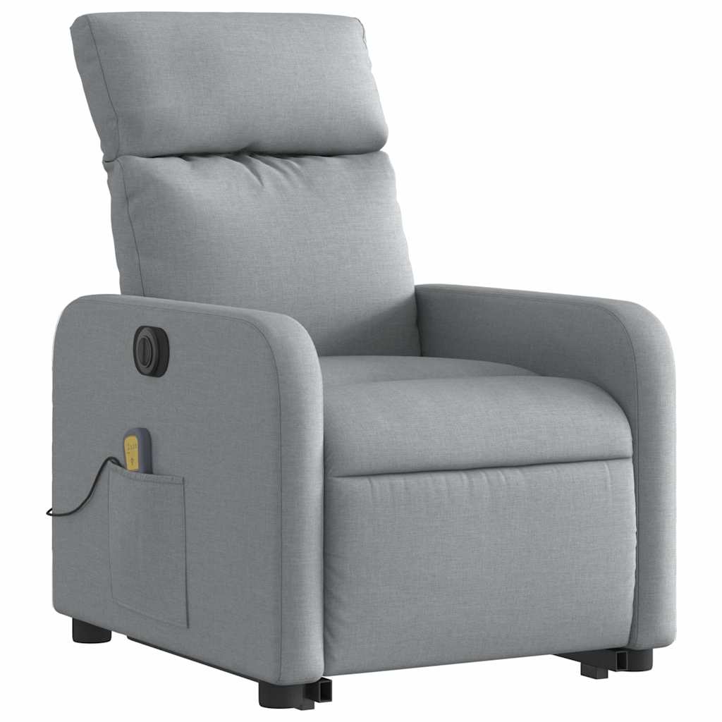Fauteuil inclinable de massage électrique Gris clair Tissu - XIOS