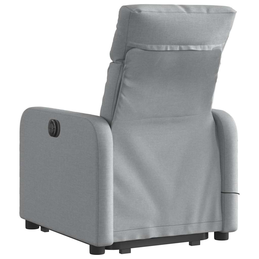 Fauteuil inclinable de massage électrique Gris clair Tissu