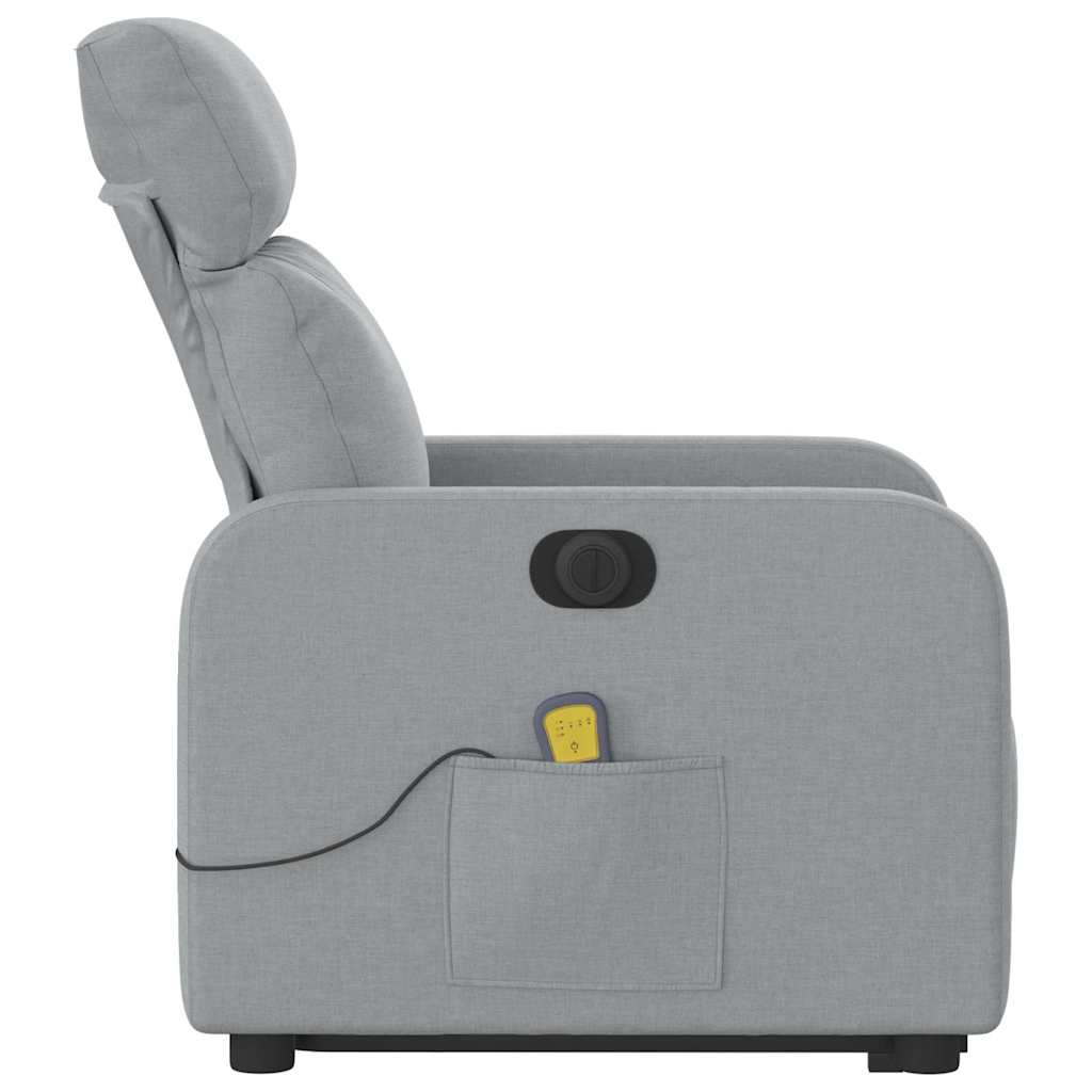 Fauteuil inclinable de massage électrique Gris clair Tissu