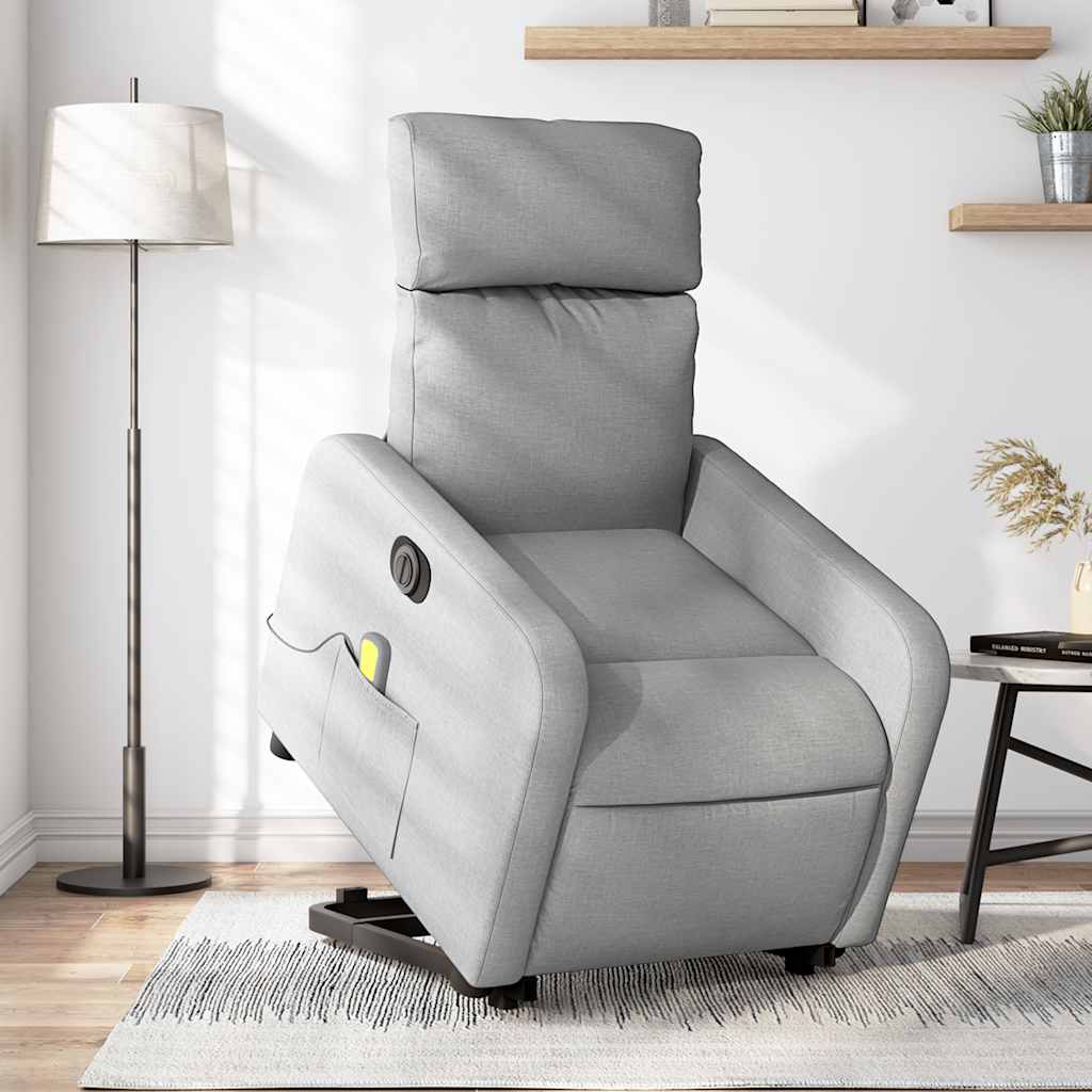 Fauteuil inclinable de massage électrique Gris clair Tissu - XIOS