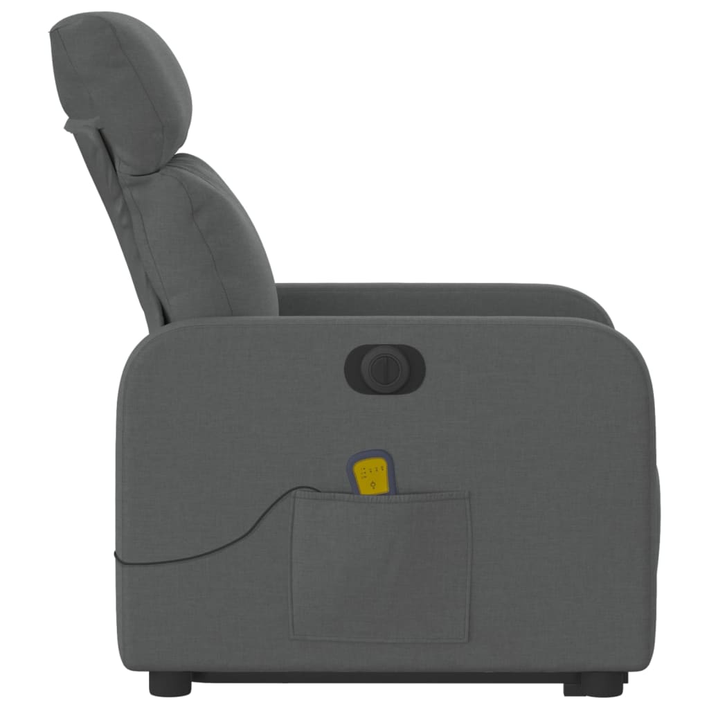 Fauteuil inclinable de massage électrique Gris foncé Tissu - XIOS