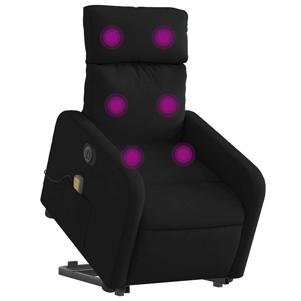 Fauteuil inclinable de massage électrique Noir Tissu