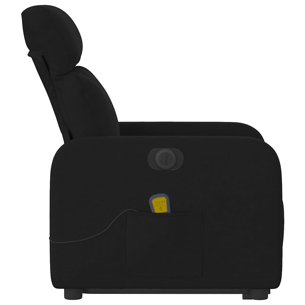 Fauteuil inclinable de massage électrique Noir Tissu
