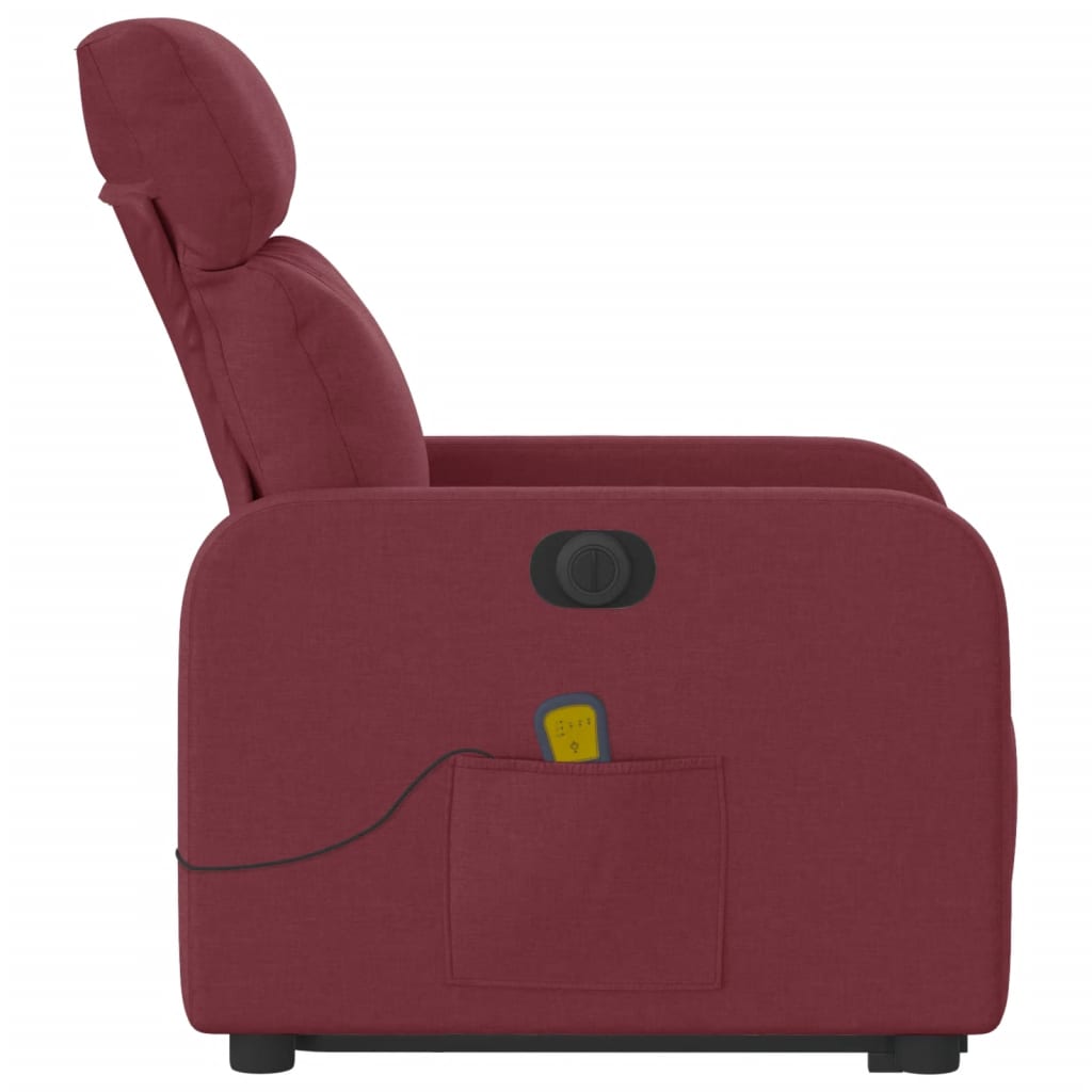 Fauteuil inclinable de massage électrique Rouge bordeaux Tissu