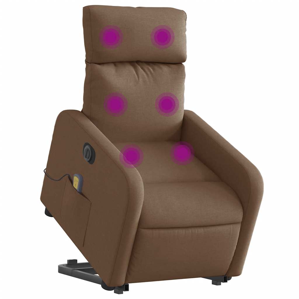 Fauteuil inclinable de massage électrique Marron Tissu - XIOS