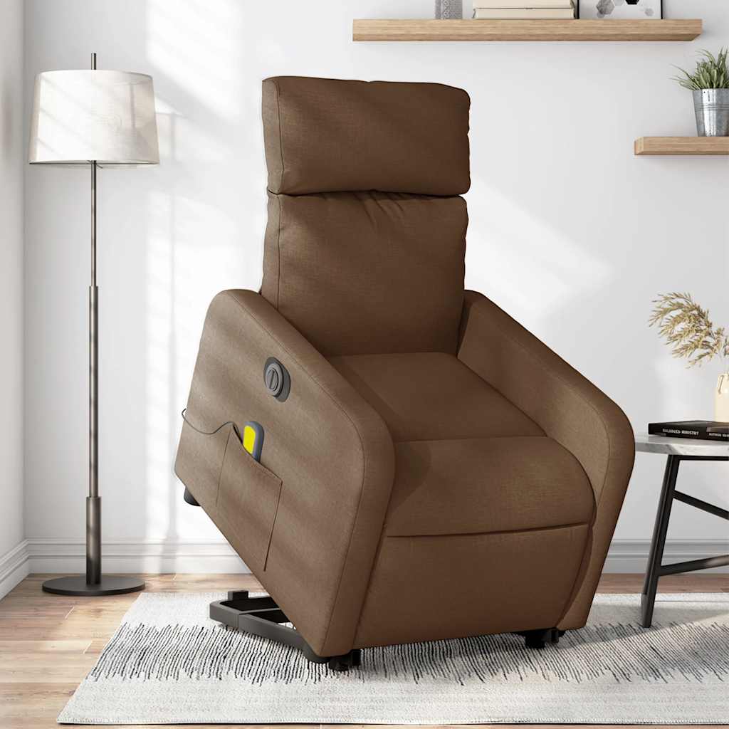 Fauteuil inclinable de massage électrique Marron Tissu - XIOS