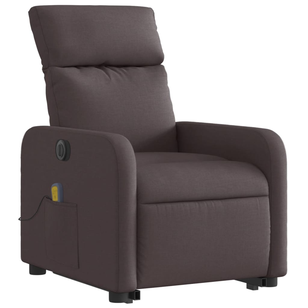 Fauteuil inclinable de massage électrique Marron foncé Tissu - XIOS