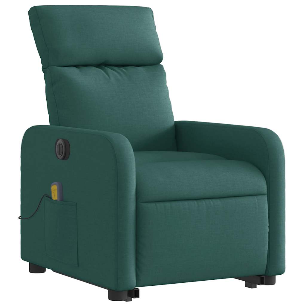 Fauteuil inclinable de massage électrique Vert foncé Tissu - XIOS