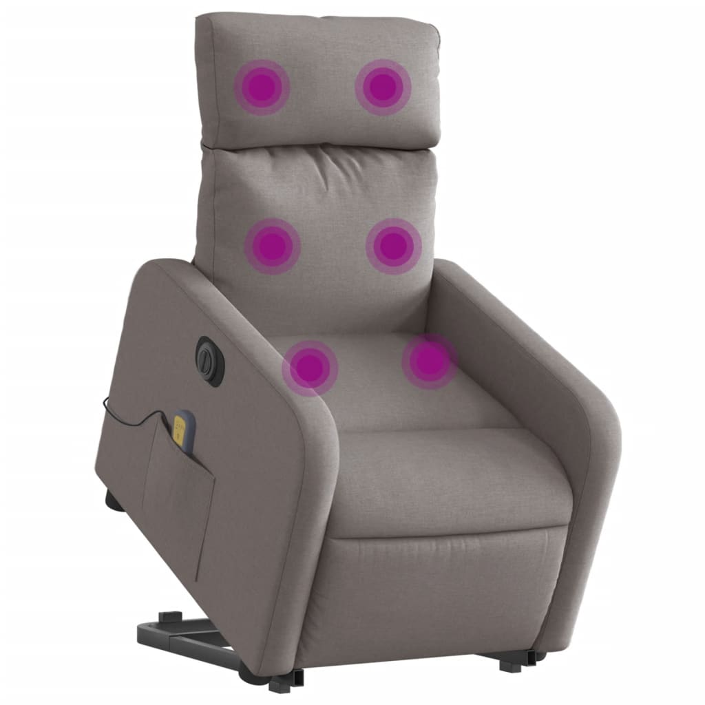 Fauteuil inclinable de massage électrique Taupe Tissu - XIOS