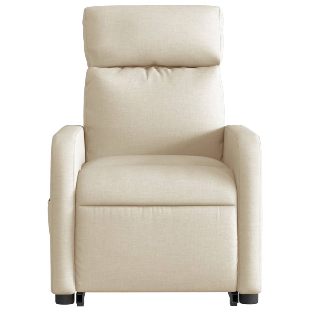 Fauteuil inclinable de massage électrique Crème Tissu